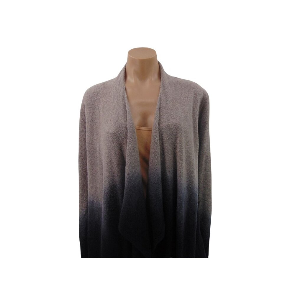 Barefoot Dreams Bamboo Chic Lite Ombre Cardigan S M 436 Calypso Wrap Gray Black - Picture 2 of 7